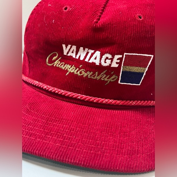 Vantage Championship Vintage Red Cordoroy Rope Hat TEXACE Made in USA Tanglewood - Picture 3 of 7